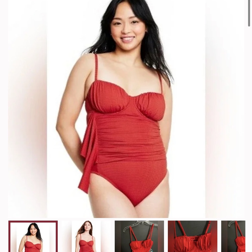 Rhode textured mermaid red swim suit size XXL - Picture 7 of 7